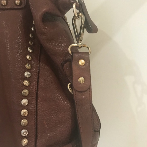 NEW! Washed Leather hip Tote Bag with studded details - Picture 4 of 7